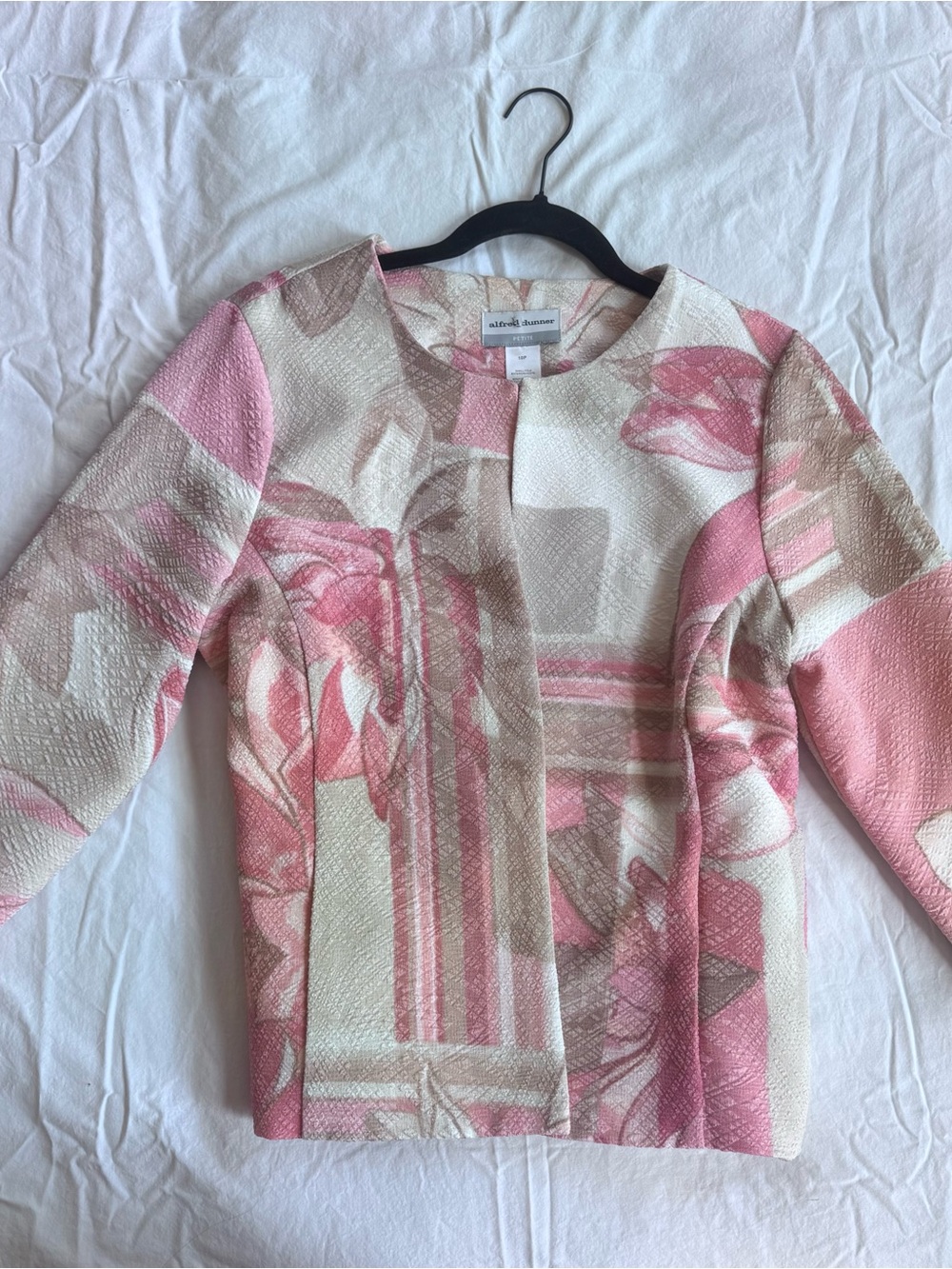St. John Collection Pink Floral Textured Jacket